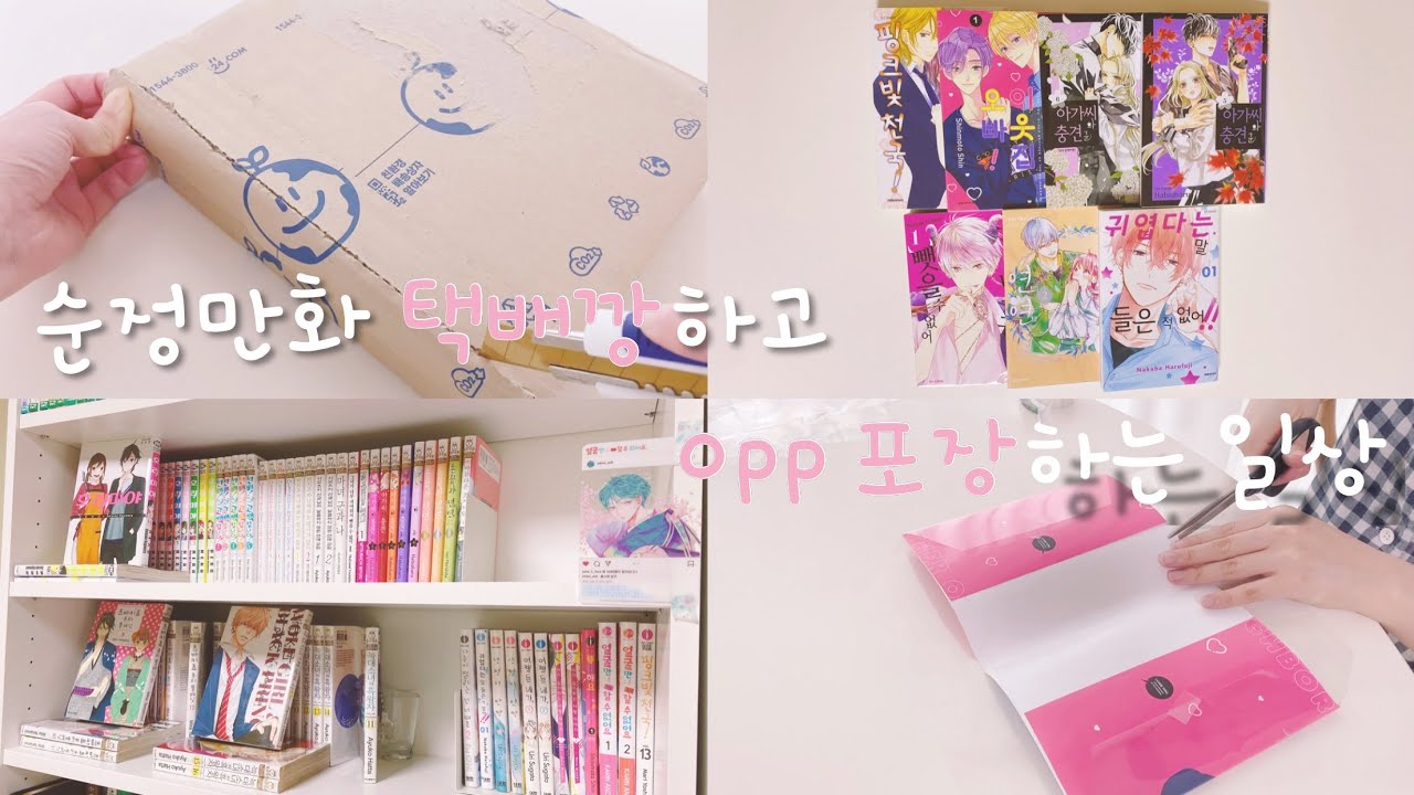 순정만화 사들이는 영상 - 순정만화 택배깡 / 중고 순정만화책 구매 / 만화책 opp 포장 / 만화책장 채우기