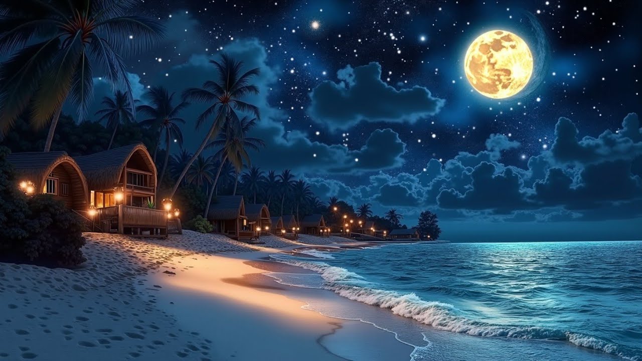 Summer Night Ocean 🌙🌊 Lofi Hip Hop | Calm Tropical Beach Music ~ Soothing Lofi Beats