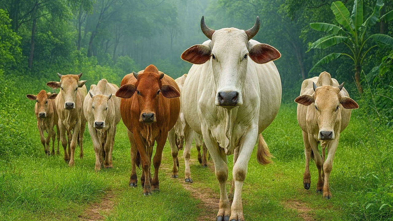Video Sapi Lembu Ramai-ramai turun Berjalan ke Ladang sawah - Bunyi sapi memanggil teman teman 🐄🐮🐮