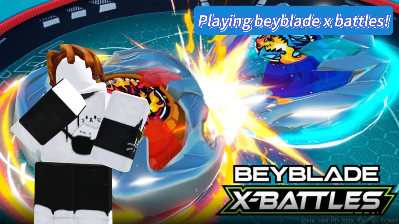 Playing beyblade x battles(roblox)