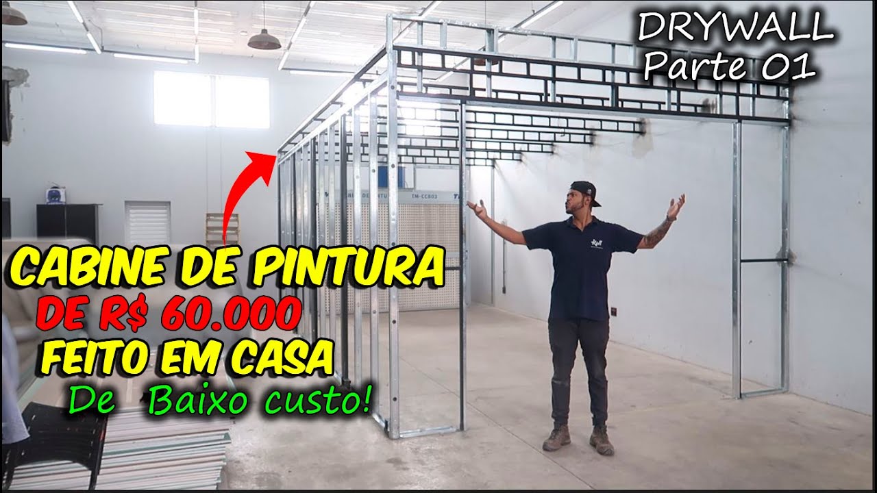 CABINE DE PINTURA SIMPLES E BARATA DE DRYWALL - FAÇA VC MESMO!