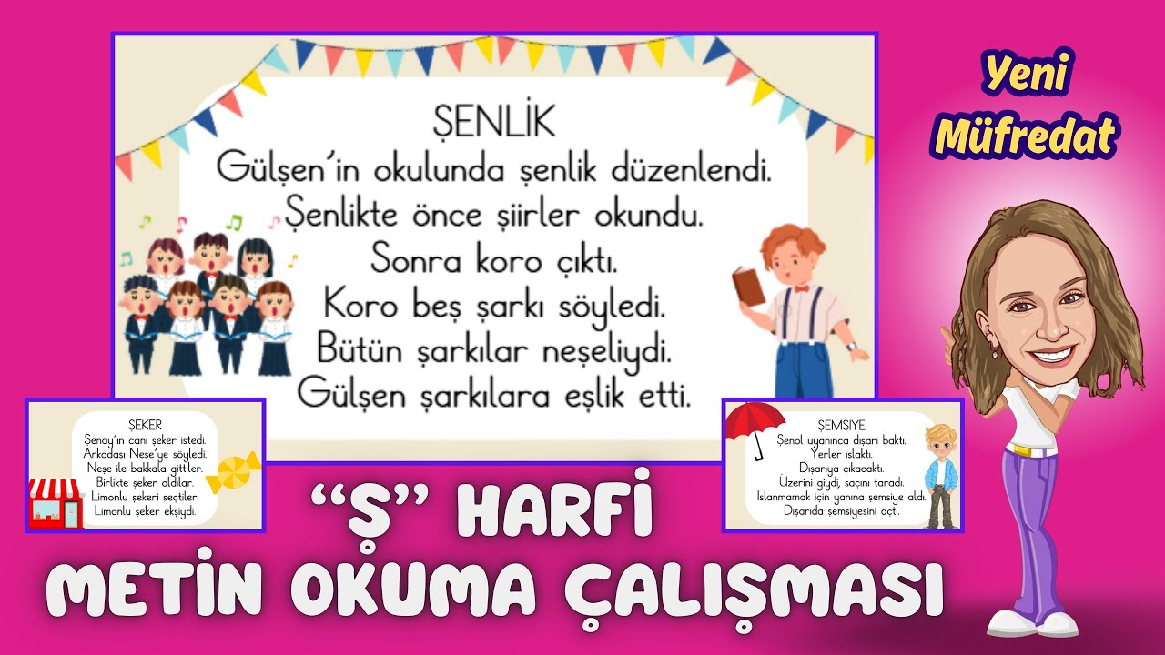 1. Sınıf “ş-Ş” Harfi Metin Okuma Çalışması (3 Farklı Metin) Yeni Müfredat #birincisınıf #okuma