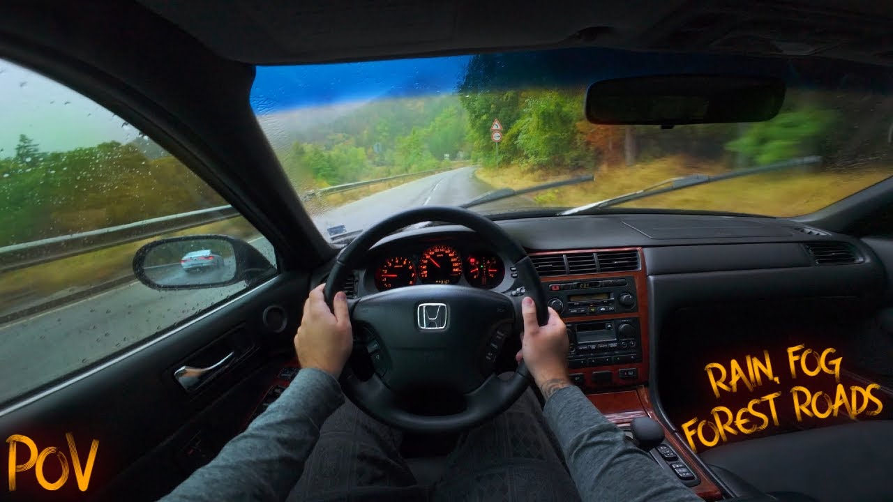 Fog, Rain & Forest Roads - Relaxing Honda Legend 4K POV Drive (RAW Engine & Rain Sounds)