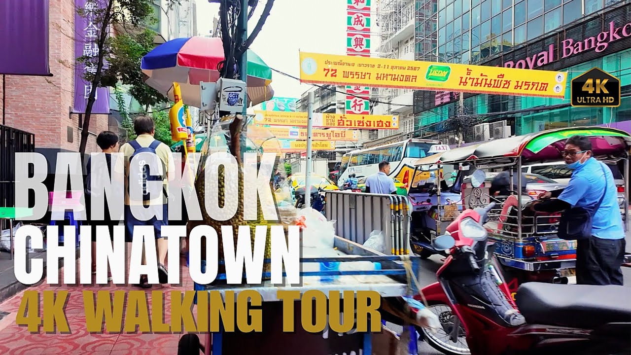 (Bangkok) Chinatown 4K Day Walking Tour...