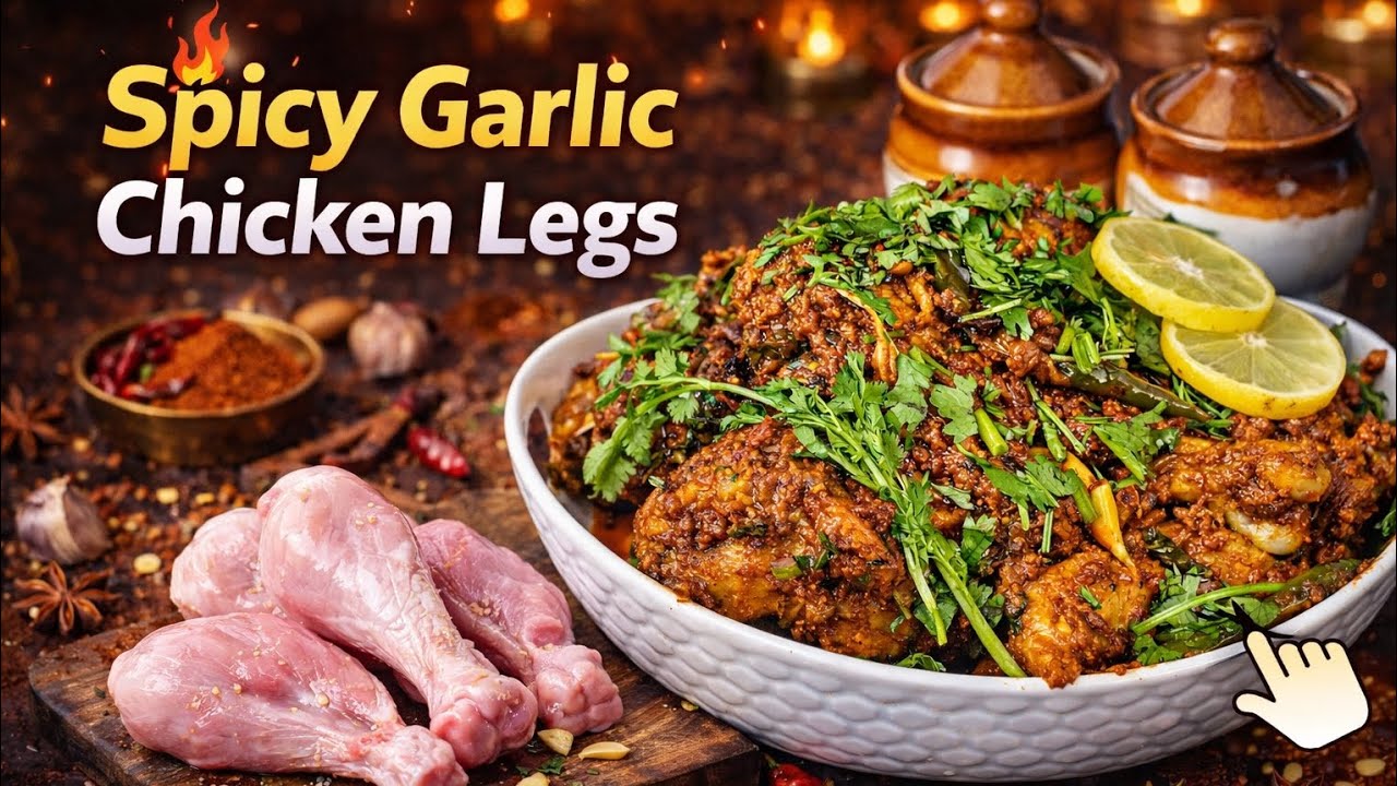 వెల్లుల్లి చికెన్ లెగ్స్ 🤤👌| Spicy Garlic Chicken Legs Recipe | Easy Chicken Drumsticks | Must try