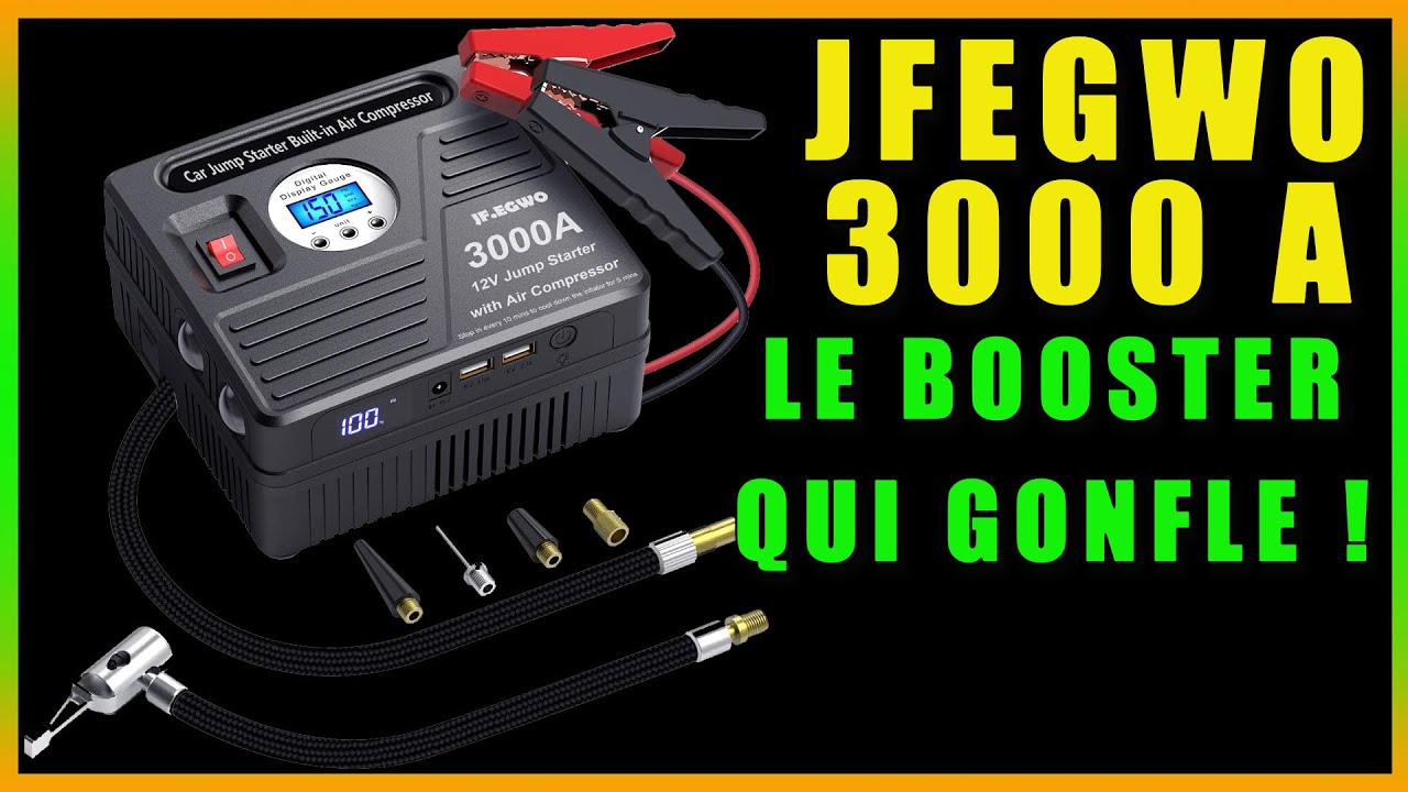 💚💚 Test Booster JFEGWO 3000A - En plus il gonfle !.! 💚💚