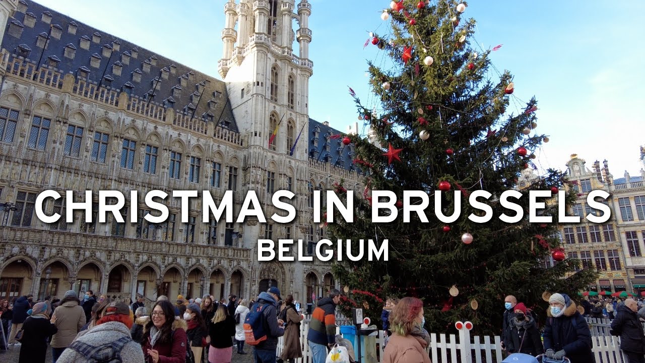 🇧🇪 Brussels, Belgium - December 11, 2021 - Christmas Walk, Grand Place and Anspach Boulevard  (4K)