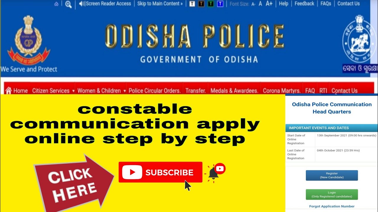 odisha police constable communication apply online step by step