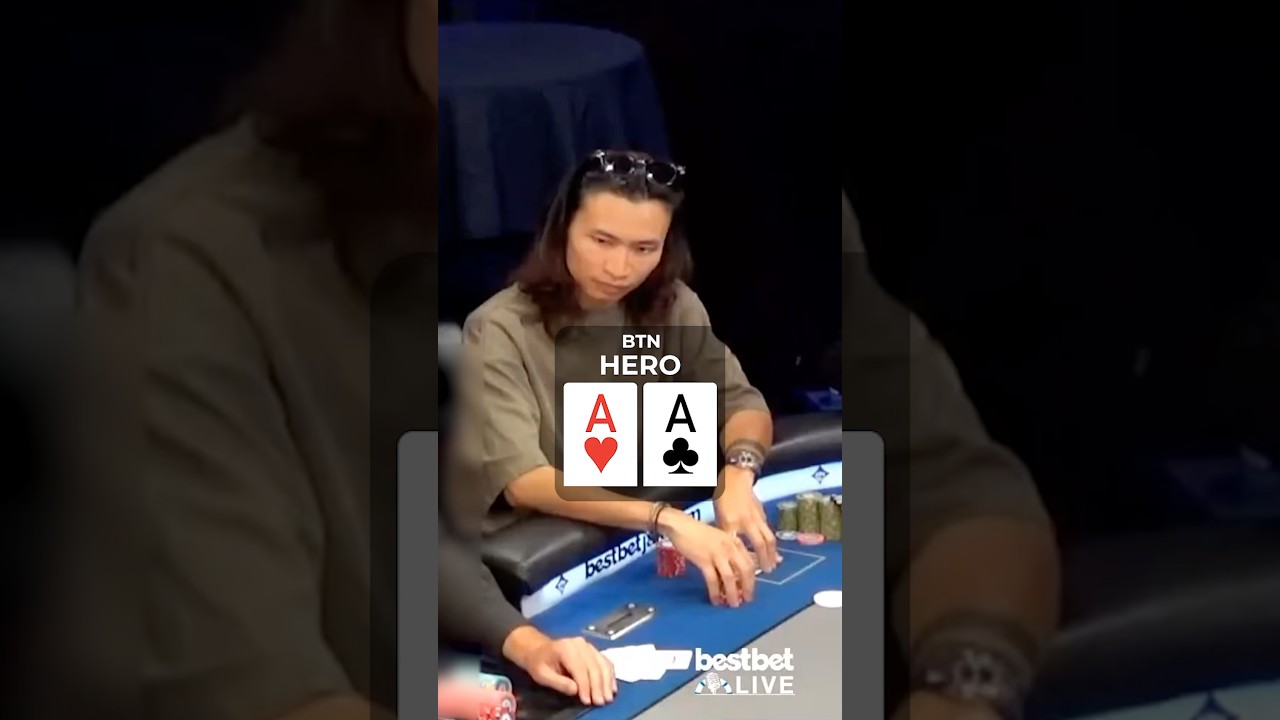 fold aces PREFLOP?! 🫣 #poker #pokerhand #pokerhands
