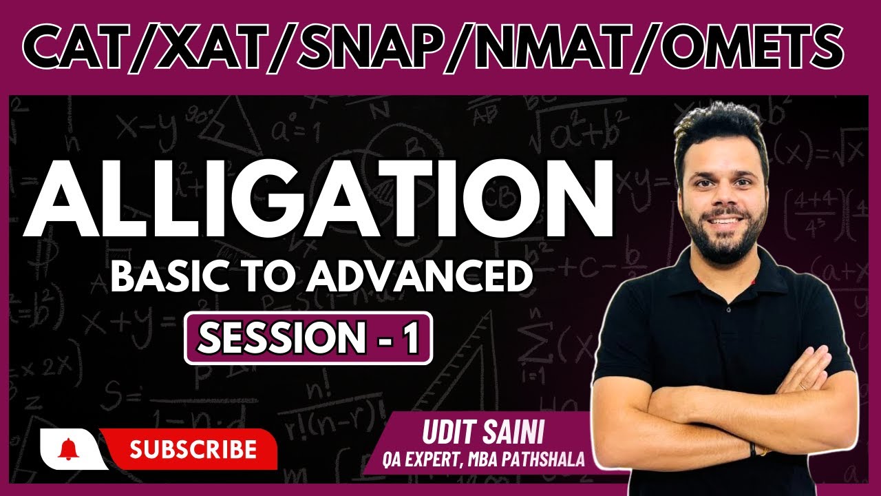 Alligations Session 01 || CAT Preparation 2024 || Quantitative Aptitude || By Udit Saini #cat2024