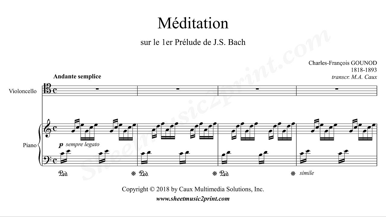 Gounod-Bach : Ave Maria - Meditation - Cello