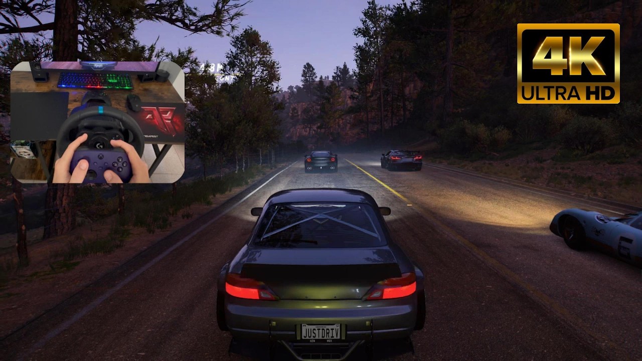 Carrera JDM en simulador: Nissan Silvia + Logitech G923 en acción.