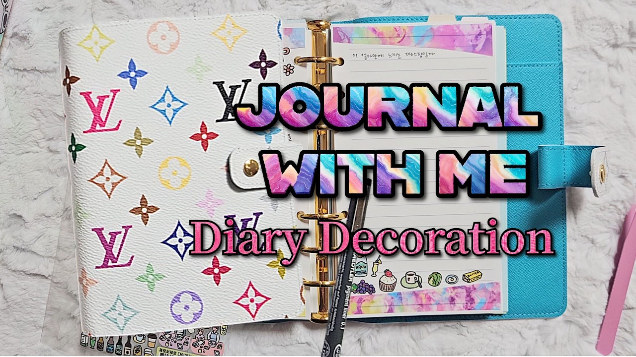제로퍼제로 스티커로 다꾸🎂사브작 바스락 다꾸ASMR|NO BGM|NO TAIKING|Journal with me|LV diary decoration