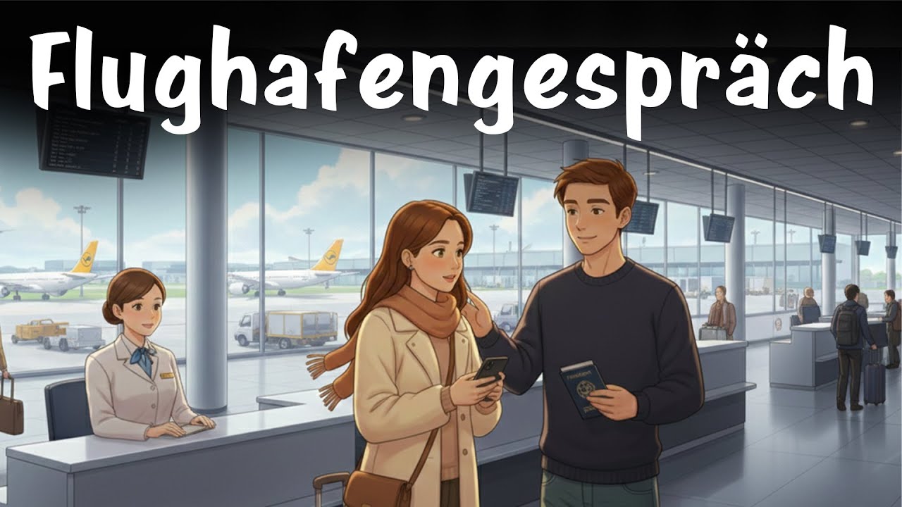 ✈️Airport Conversation in German 🇩🇪 – A2-B1 Deutsch