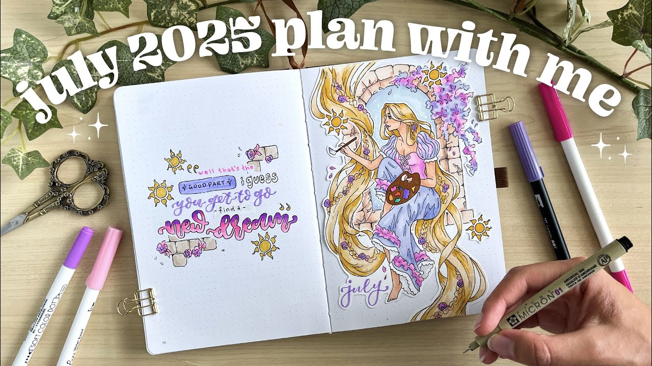 july 2025 bullet journal plan with me ☀️ bullet journal inspiration and ideas (ft. Teddy Blake)