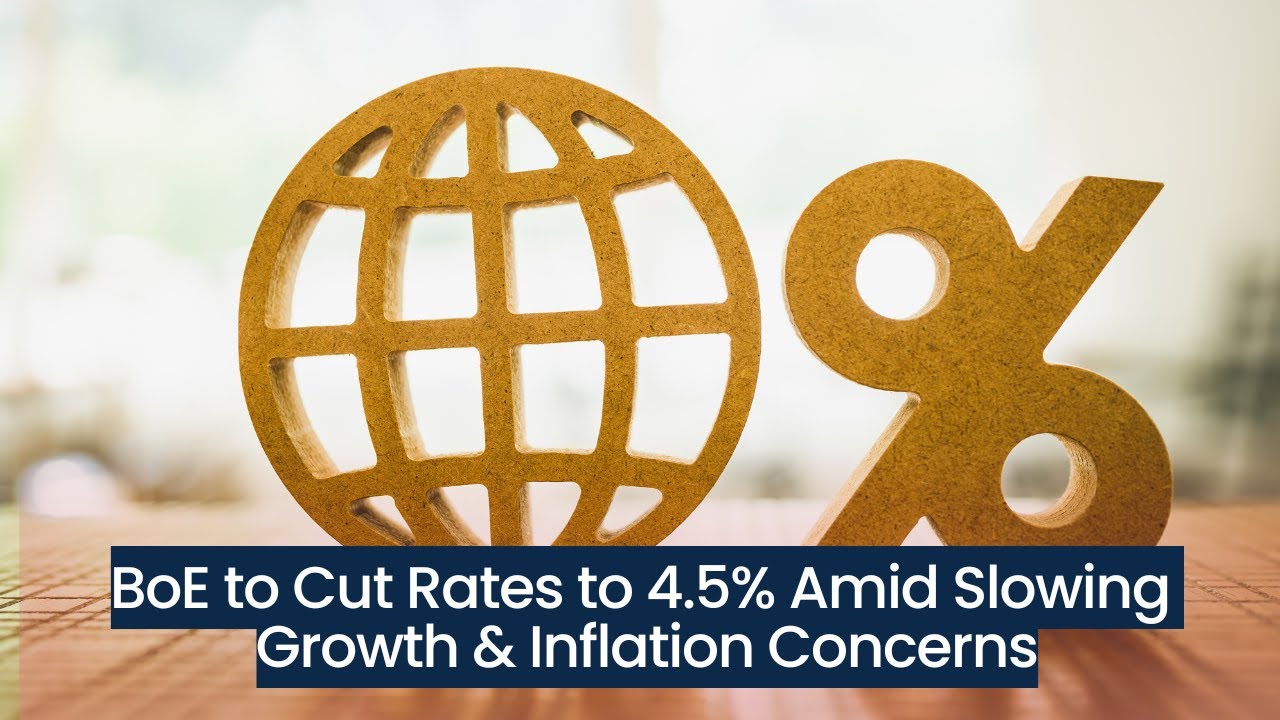 BoE to Cut Rates to 4.5% Amid Slowing Growth & Inflation Concerns
