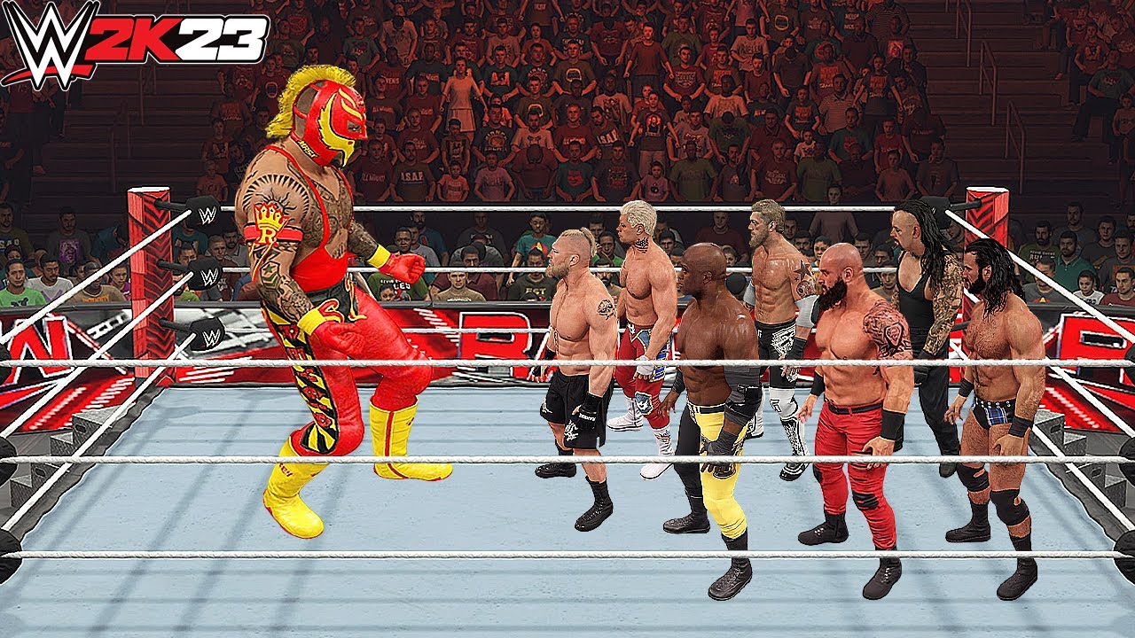 WWE 2K23 Giant Rey Mysterio vs Mini WWE Superstars Match !!!