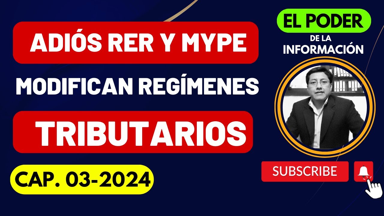 ¡ADIÓS! RER Y MYPE TRIBUTARIO😪😰😭Modifican Regímenes Tributarios SUNAT 2024