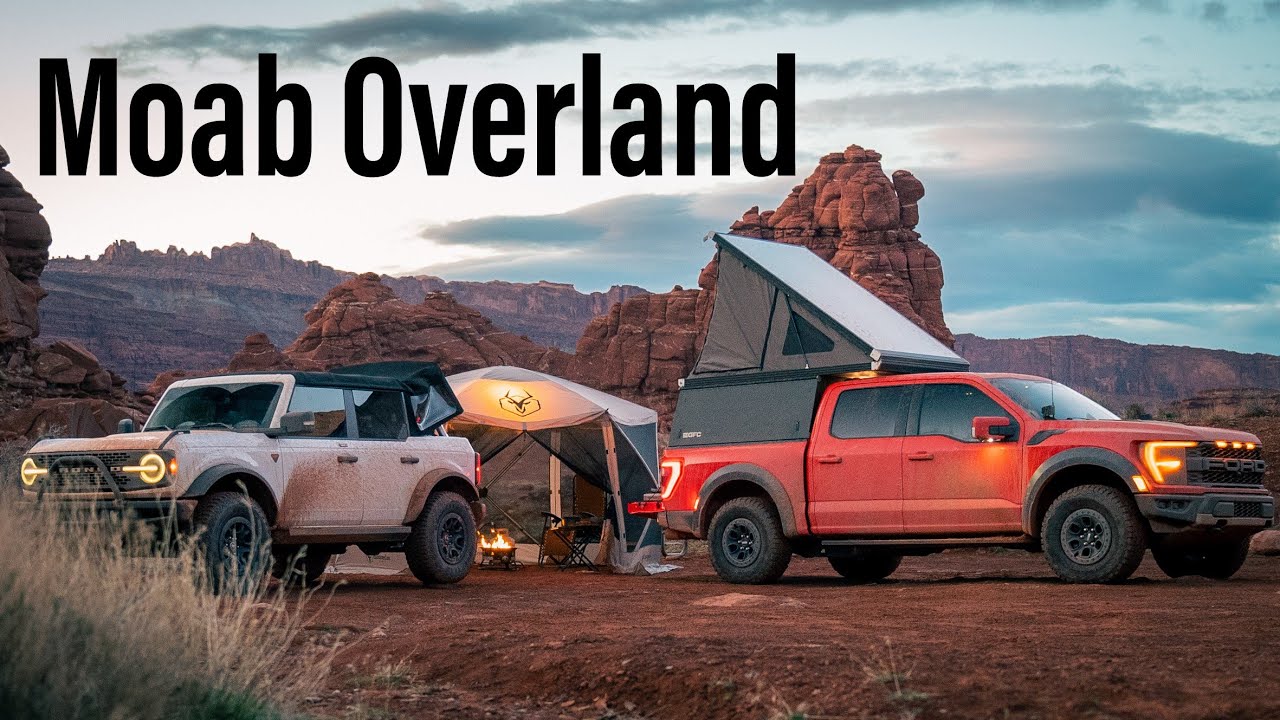 Ford Bronco and Gen 3 Raptor Overanding in Moab Utah