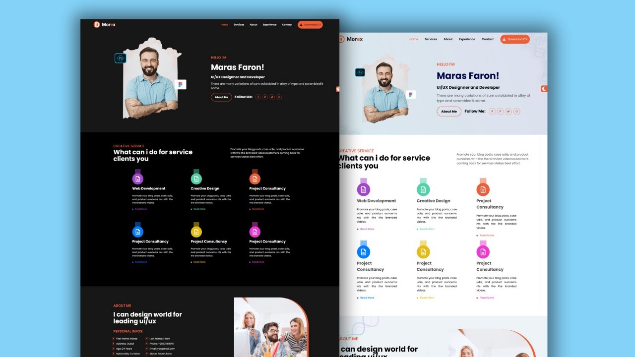 Personal Portfolio website for beginners | How to  create portfolio website html css & javascript