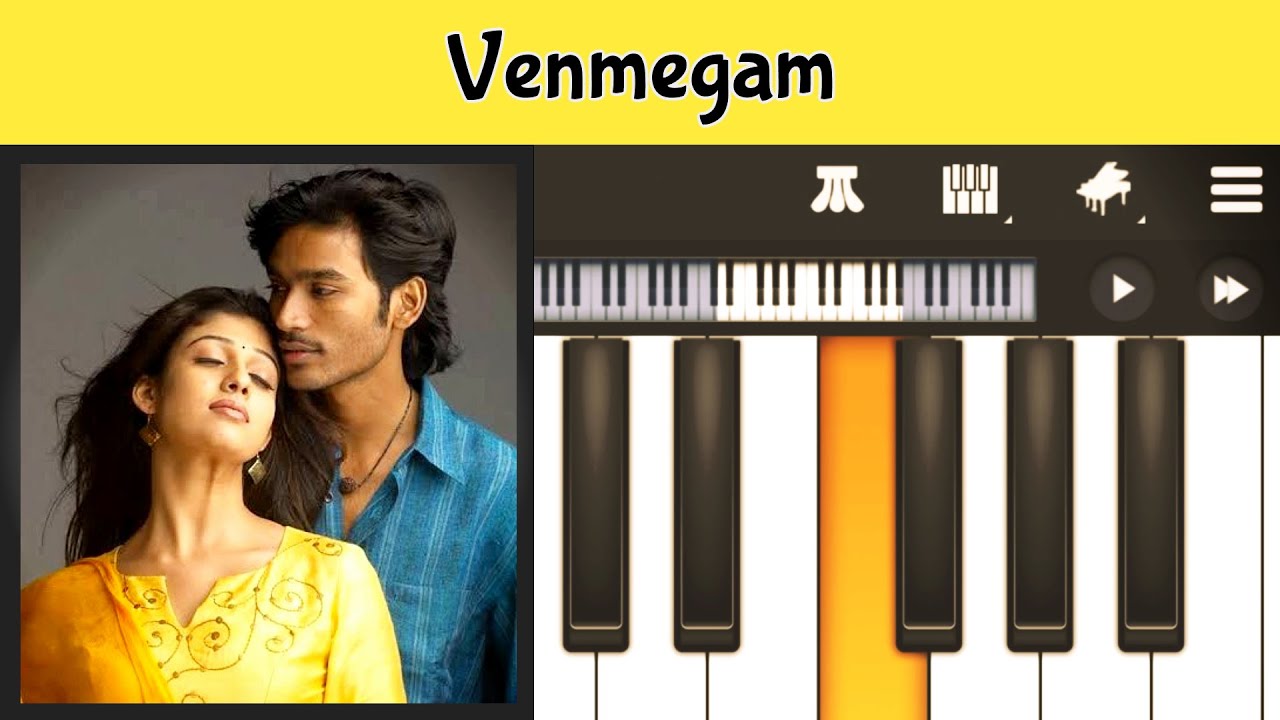 Venmegam Pennaga Piano Tutorial with Notes | Yaaradi Nee Mohini