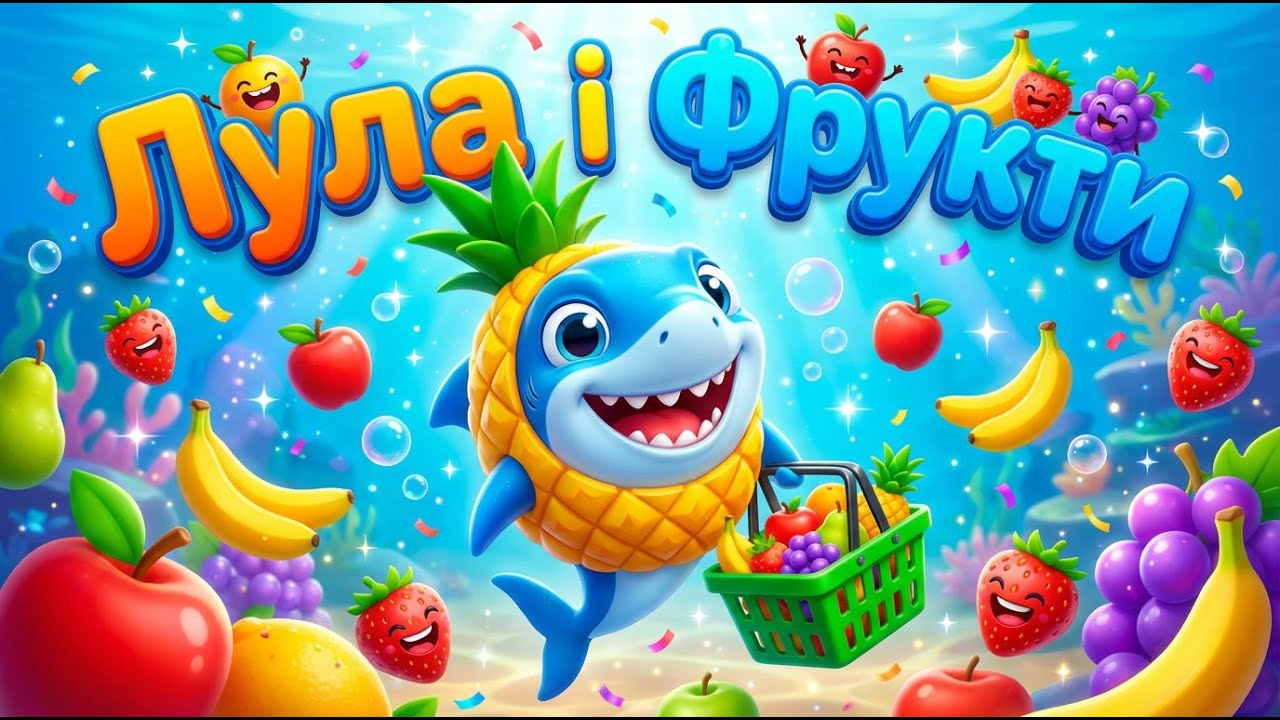 Акула Лула і Фрукти 🍎🍌 Весела Пісенька для Дітей | Розвивальний Мультик