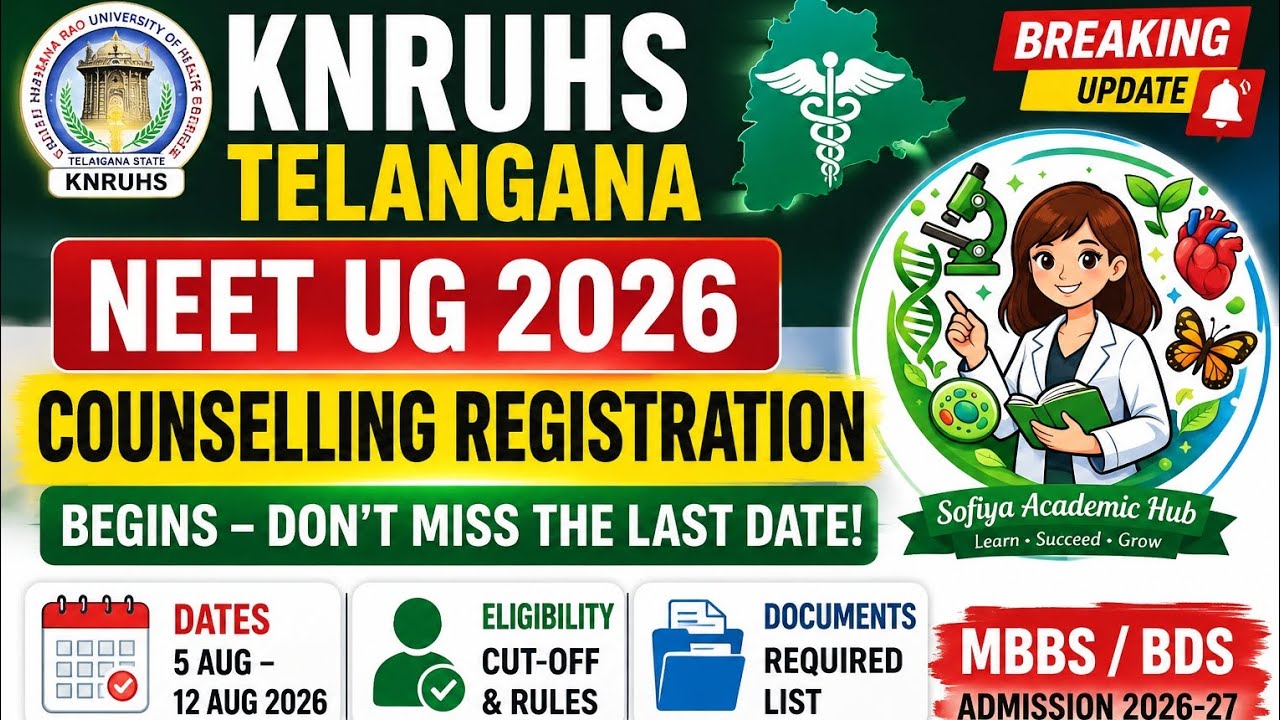 KNRUHS Telangana NEET UG 2026 Counselling Registration Begins 