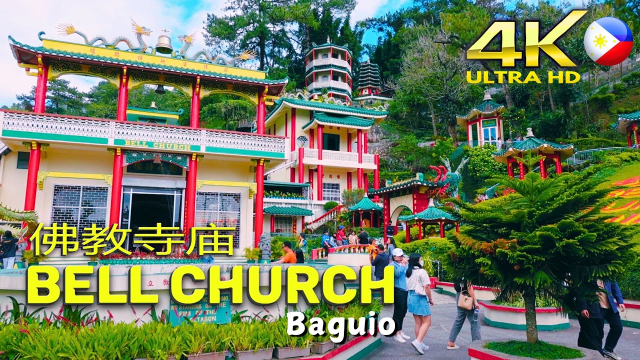 [4K] Baguio, Philippines Chinese Temple Tour | Bell Church, La Trinidad Border, Benguet, Philippines