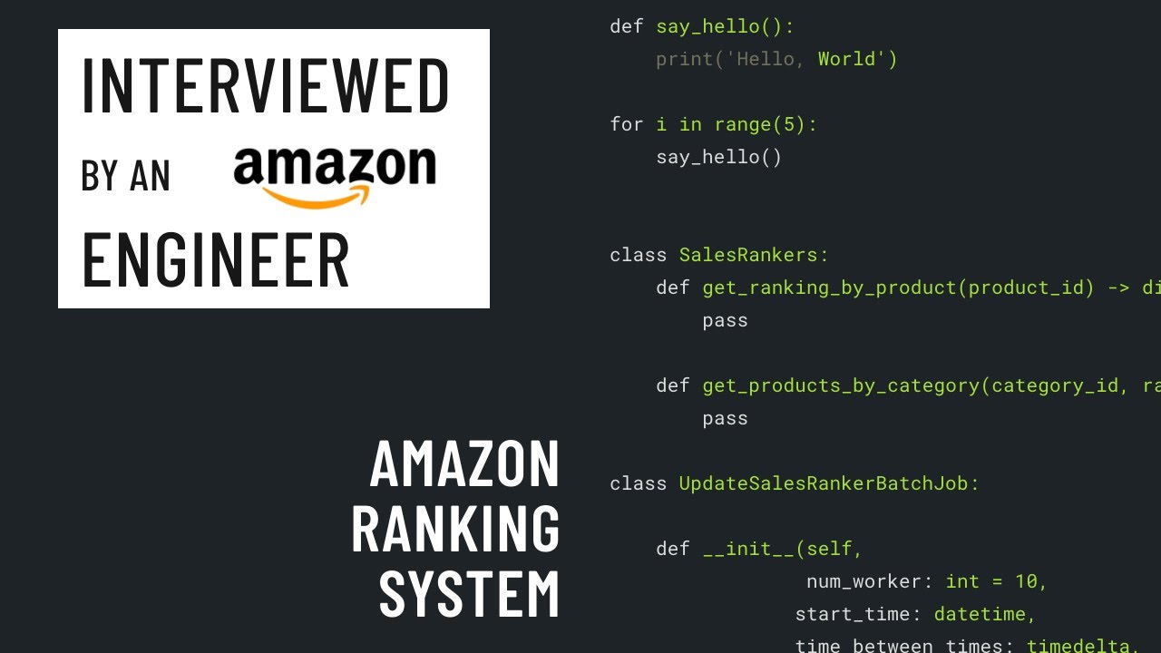 System Design interview with an Amazon engineer: Amazon ranking system
