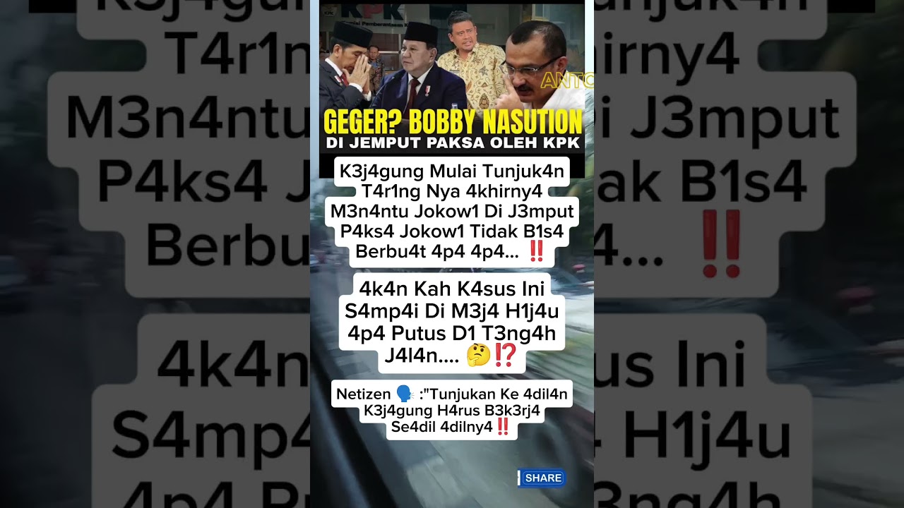 Geger Bobby Nasution Di Jemput Paksa Oleh KPK‼️