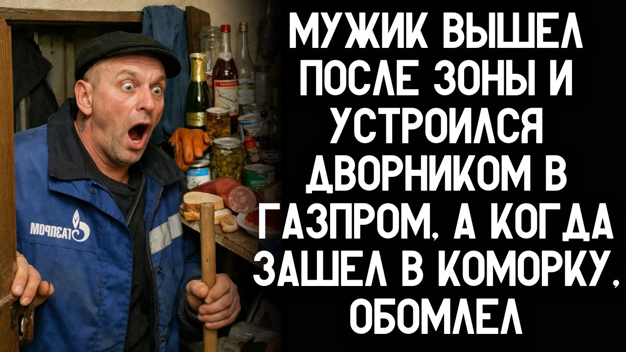 Мужик вышел после зоны и устроился дворником в газпром, а когда зашел в коморку, побледнел!
