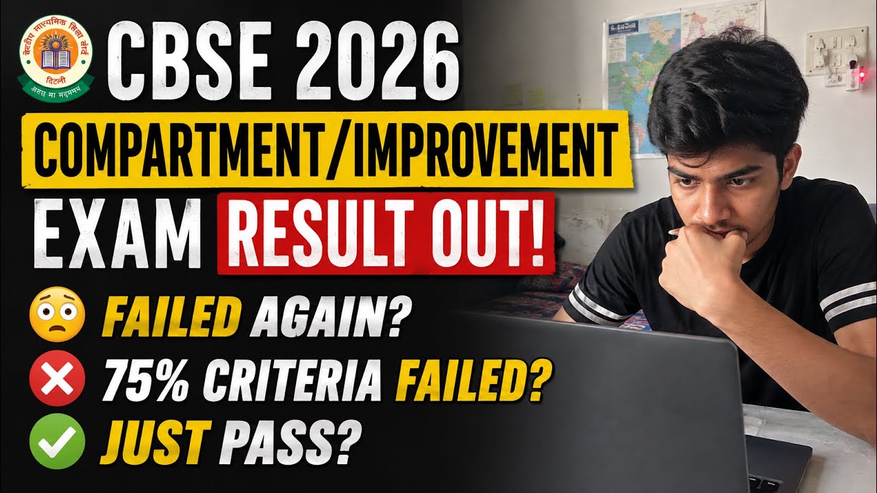 CBSE Compartment/Improvement Exam 2026 Result Out | Again Compartment/Failed? 75% Criteria Failed?