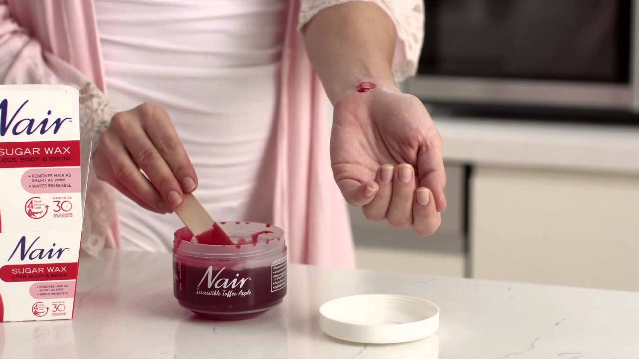 NAIR IRRESISTIBLE TOFFEE APPLE SUGAR WAX DEMO VIDEO