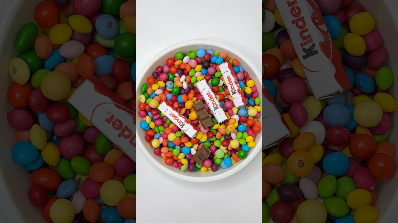 Satisfying Candy Mix with Kinder Chocolate | ASMR Crunch & Colorful Treats #asmr #satisfying