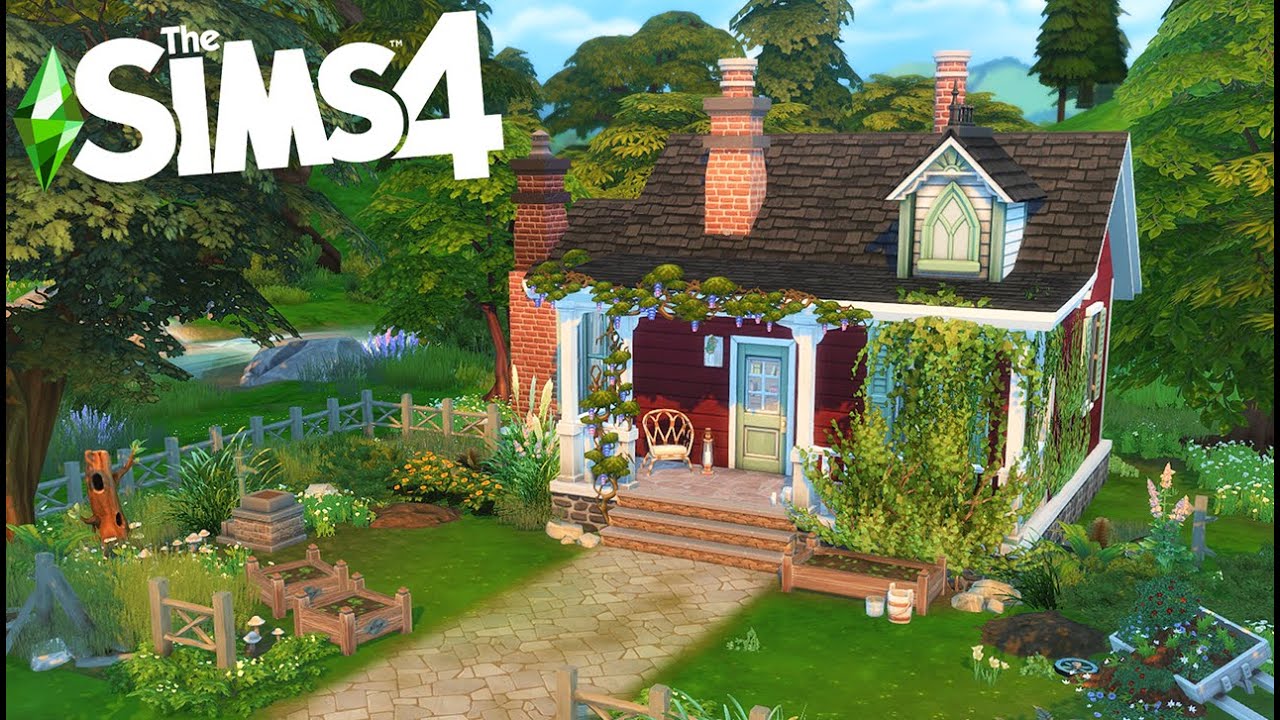 OVERGROWN WRITER'S CABIN 🌿📚 | The Sims 4: Speed build | No CC