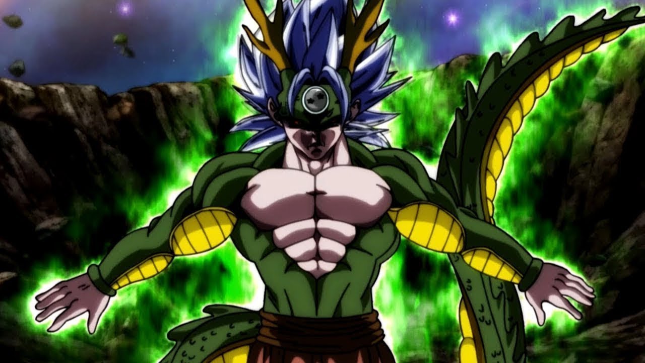 Goku furiously faces Zalama and Akumo who become the supreme Saiyan Dragon God