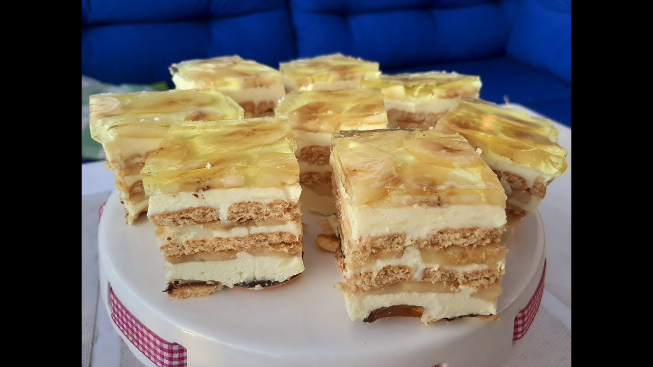 Delicja bananowa,ciasto bez pieczenia,jak zrobić? #przepis #ciasto #bezpieczenia
