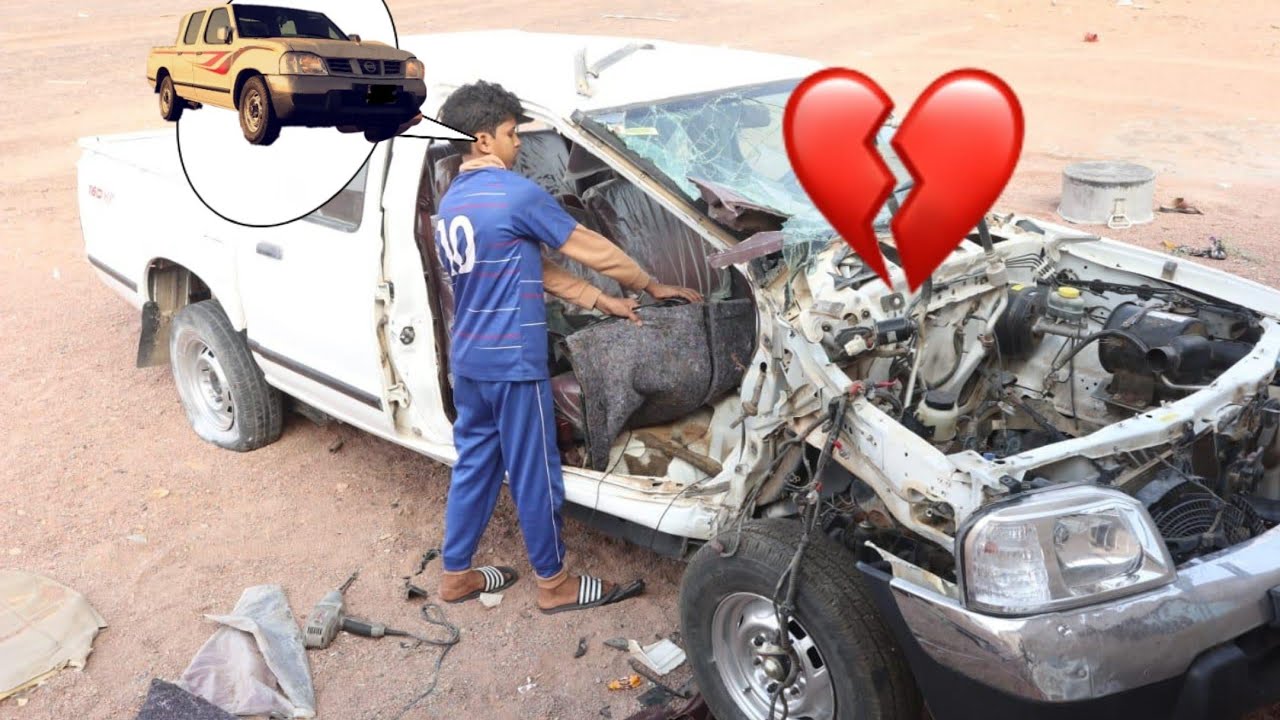 بعد مصار الحادث شلة المكينه +وكل الاغراض  الله يدنيا بعد مكنت اضبطها الحين 💔😭😭