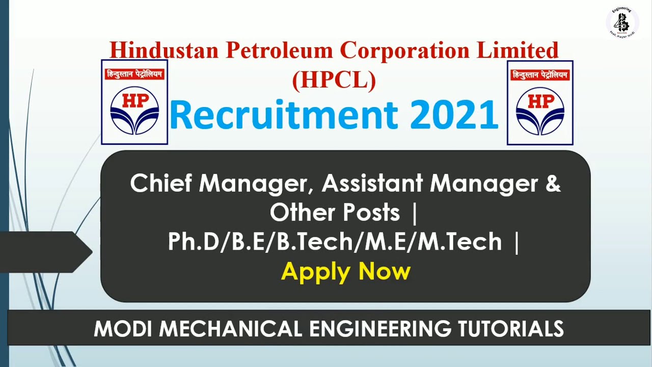 HPCL Recruitment 2021 | CTC 15 Lakhs | Without GATE | Final year Eligible | Latest Jobs 2021