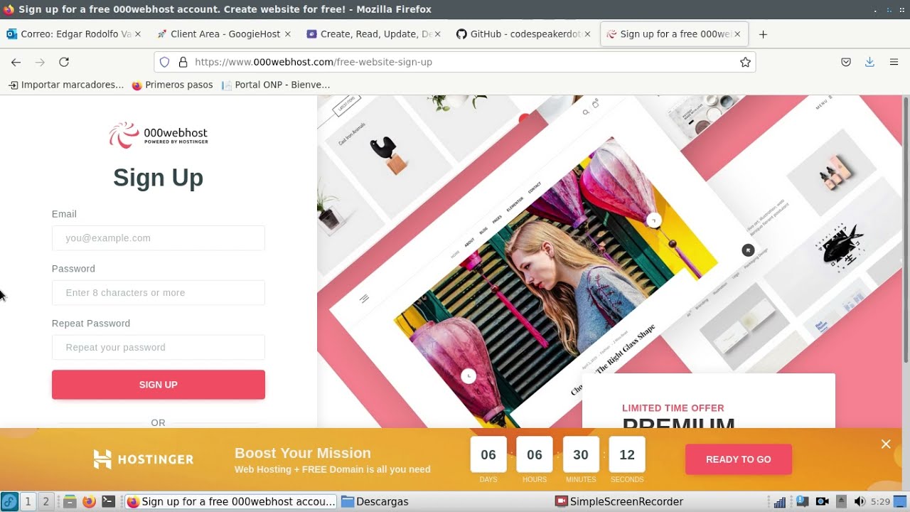 Crear un hosting y subdominio gratis con 000webhost