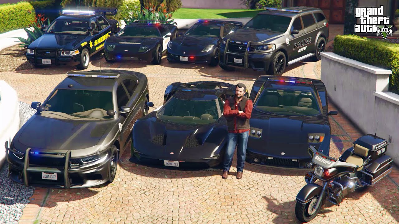 GTA 5 - Stealing ADVANCED TACTICAL Sheriff Vehicles with Michael! | (Real Life Cars) #167