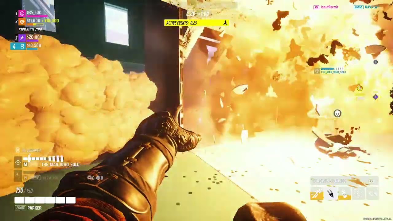 Simple 1v3 team wipe with throwing knives. The Finals.