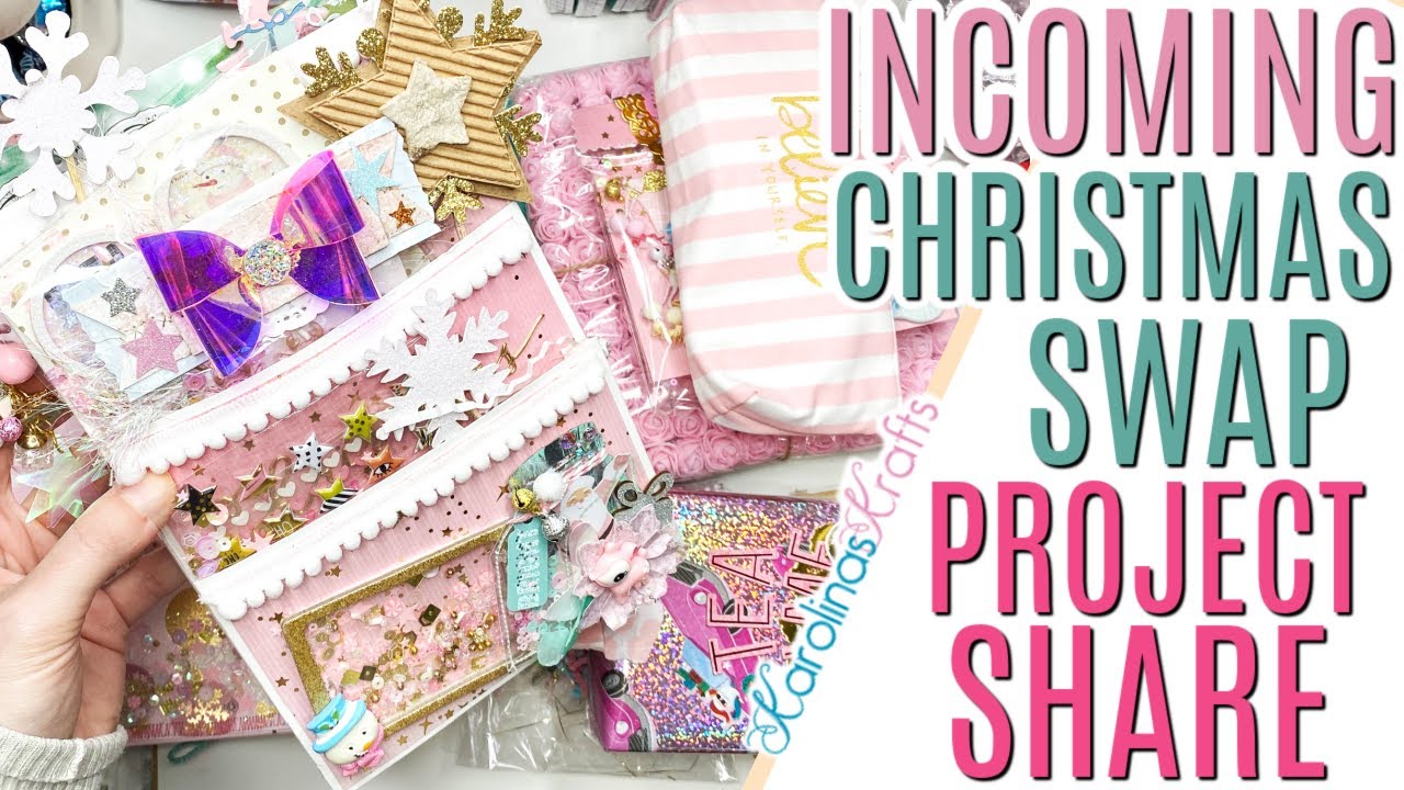 Incoming Pastel Christmas Swap from Tiina, Pastel Christmas Loaded Envelope Swap, Xmas Ornament Swap