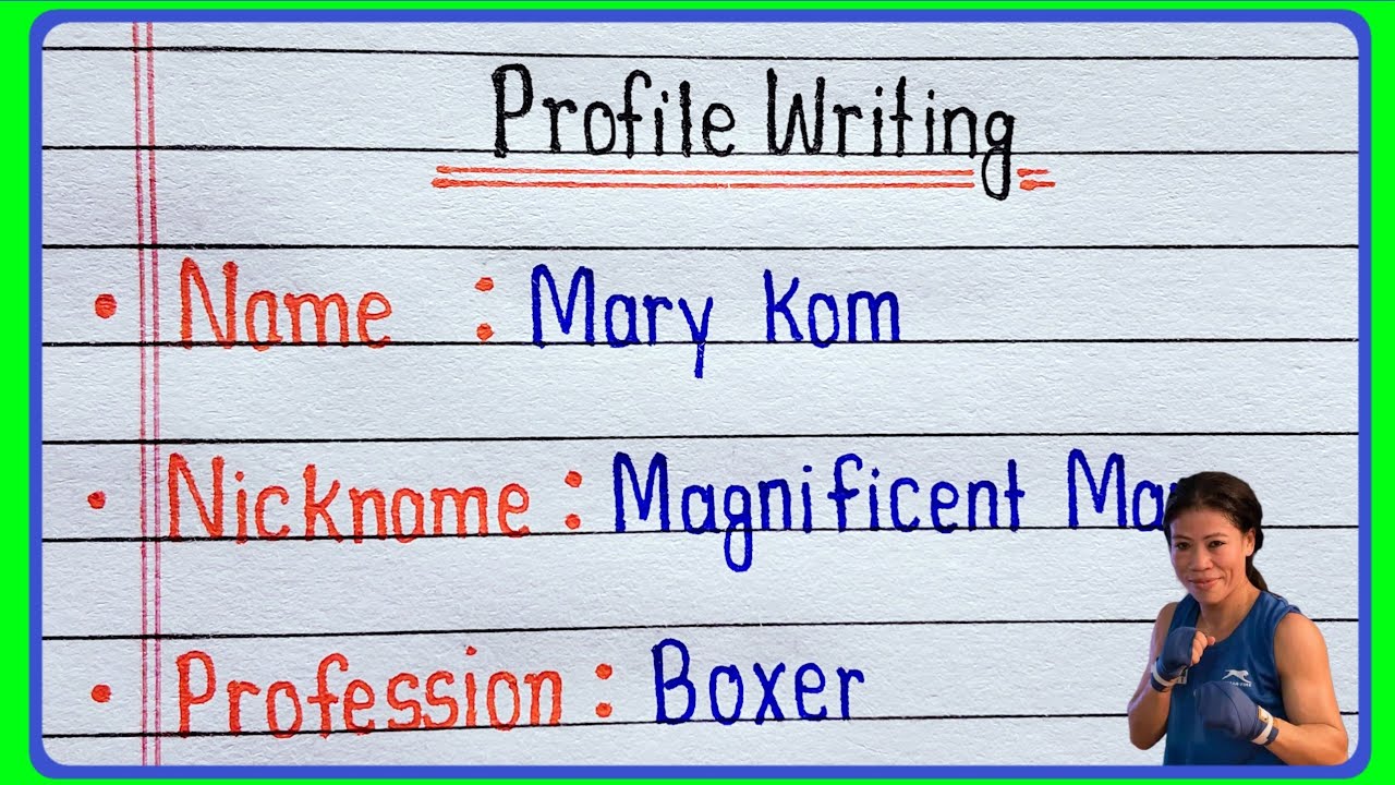 Profile Writing of Mary Kom || Biography of Mary Kom || Mary Kom 
