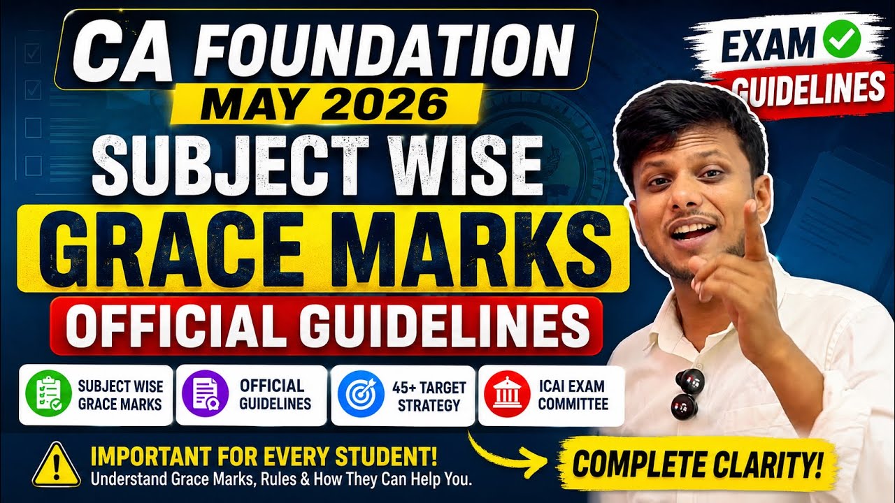 Official Exam Guidelines CA Foundation May 2026 Grace marks complete clarification 