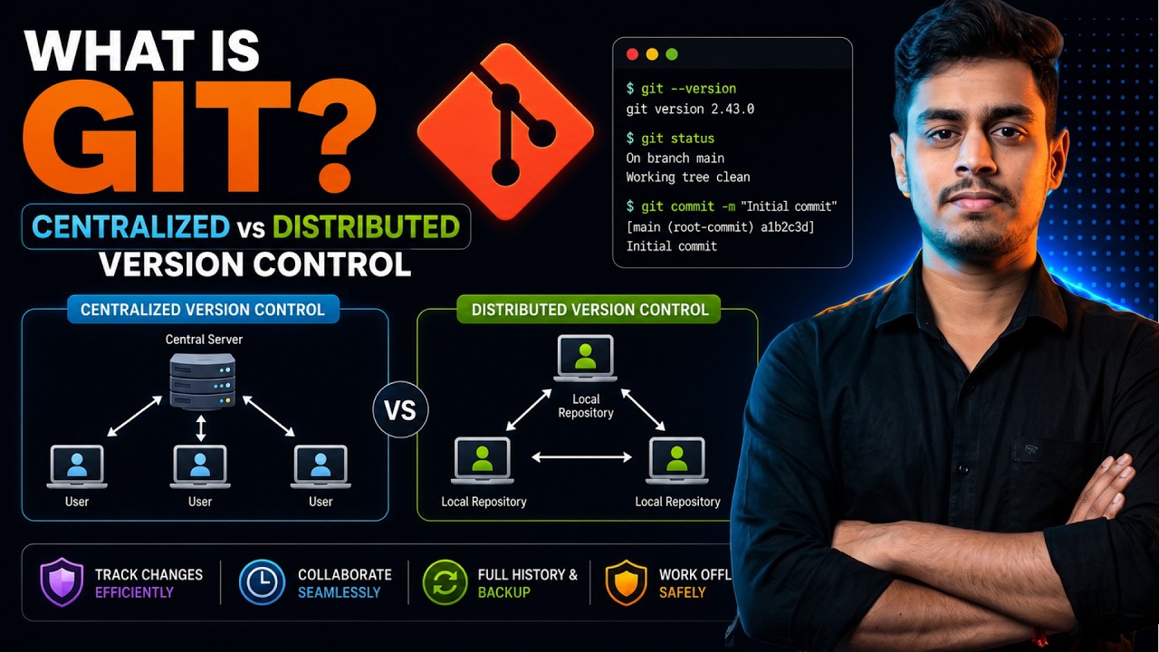 5.0 What is Git? Centralized vs Distributed Version Control | DevOps