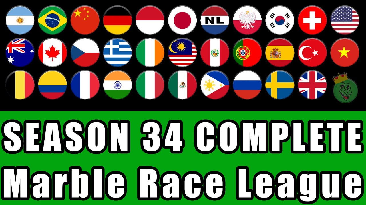Marble Race League Season 34 Complete Race in Algodoo / Marble Race King