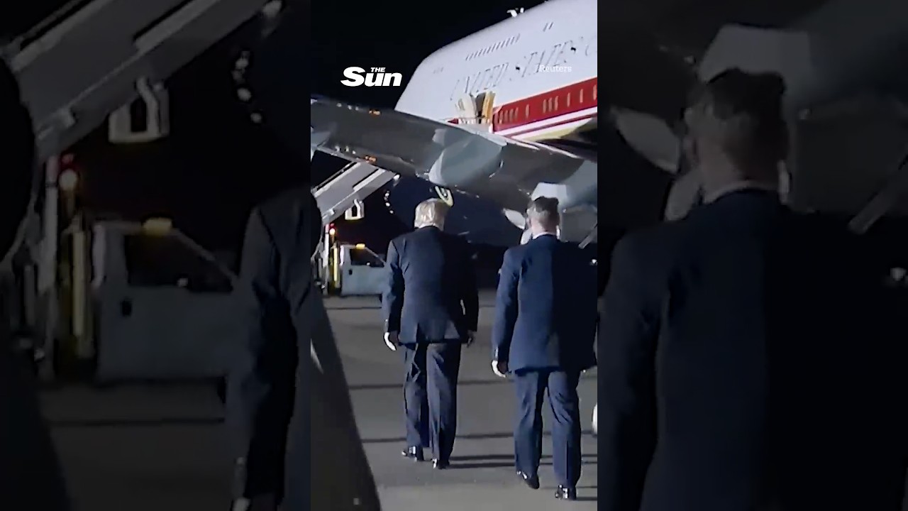 Trump plane swap! President swaps to new Air Force One with UK pitstop after Nato summit