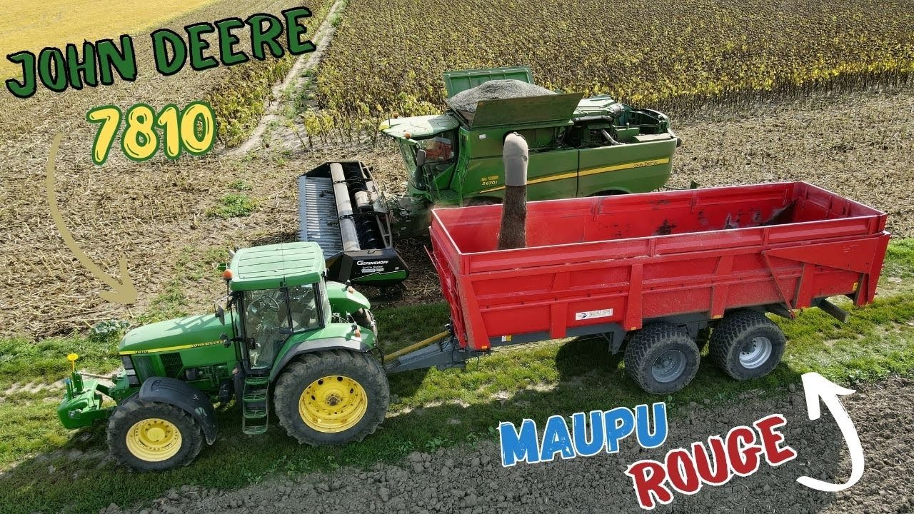 🌻 Moisson des TOURNESOLS 2023 | JD & Coupe Geringhoff 💨