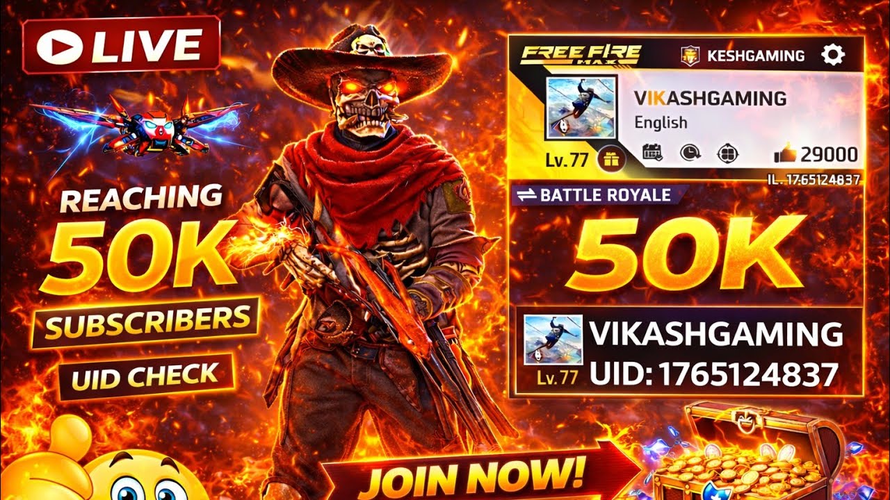 FREE FIRE LIVE 🔥 UID CHECK LIVE 😱 REQUEST SEND | CUSTOM ROOM | FF LIVE HINDI #freefirelive #uidcheck